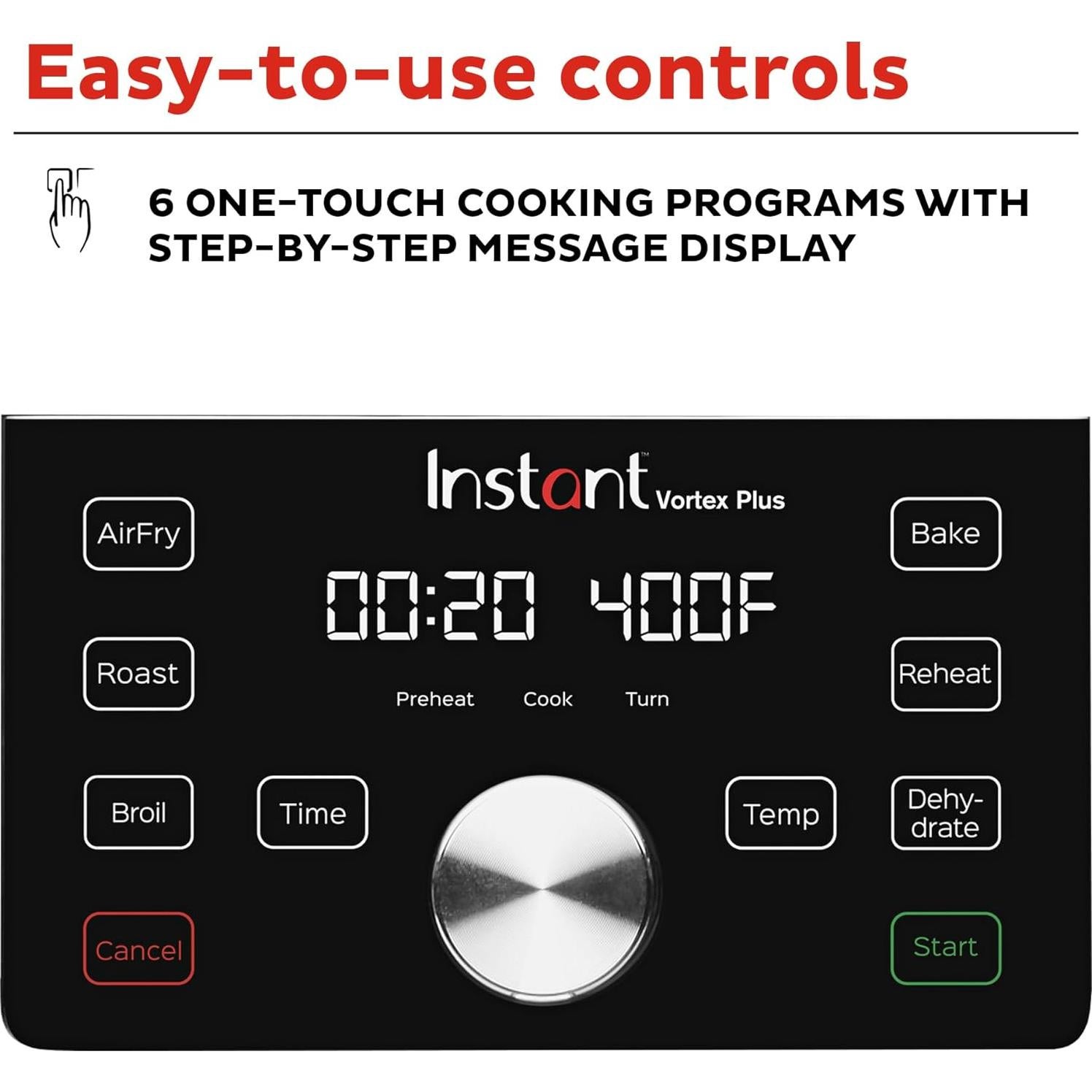 Instant Pot Vortex Plus 4QT Air Fryer, Custom Program Options, 6-in-1 Functions Crisps, Broils, Roasts, Dehydrates, Bakes, Reheats, 100+ In-App Recipes, from the Makers of Instant Pot, Stainless Steel