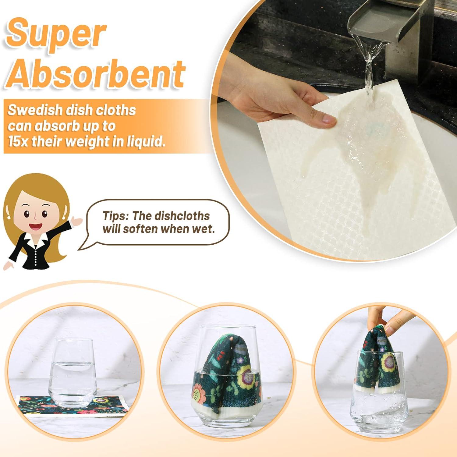 Paquete de 8 paños de cocina Lucomb, absorbentes y lavables