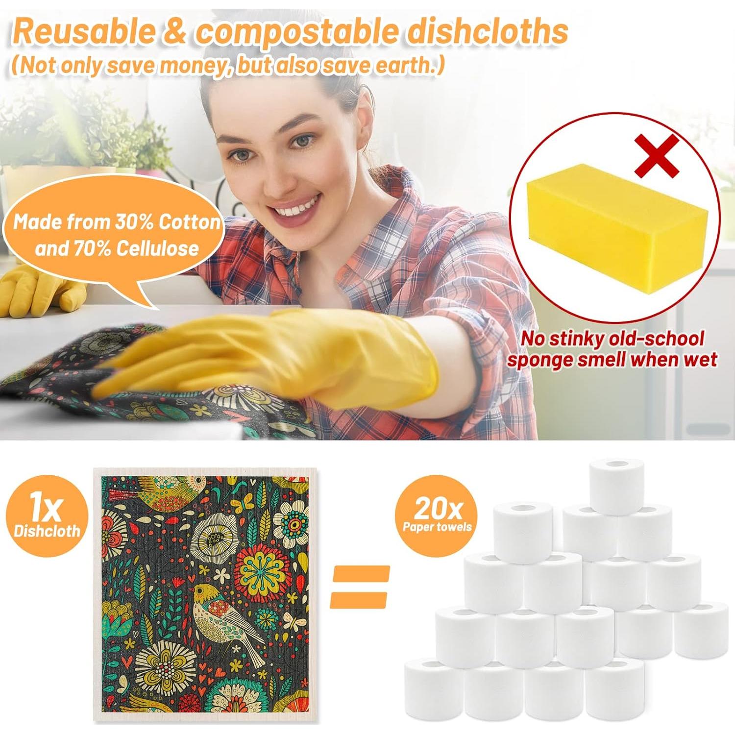 Paquete de 8 paños de cocina Lucomb, absorbentes y lavables