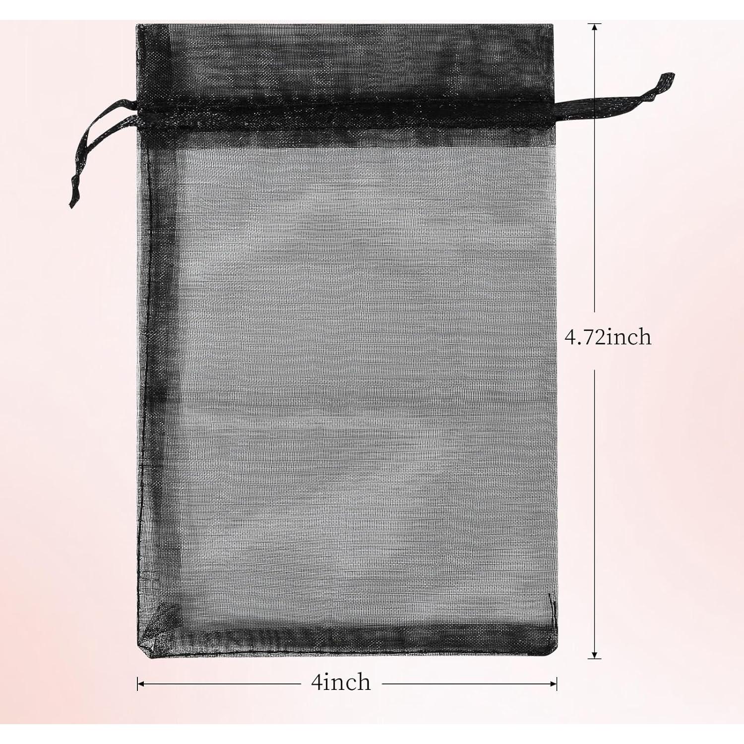 Bolsas de Organza Hopttreely 100pcs Negras 10x12cm para Regalos