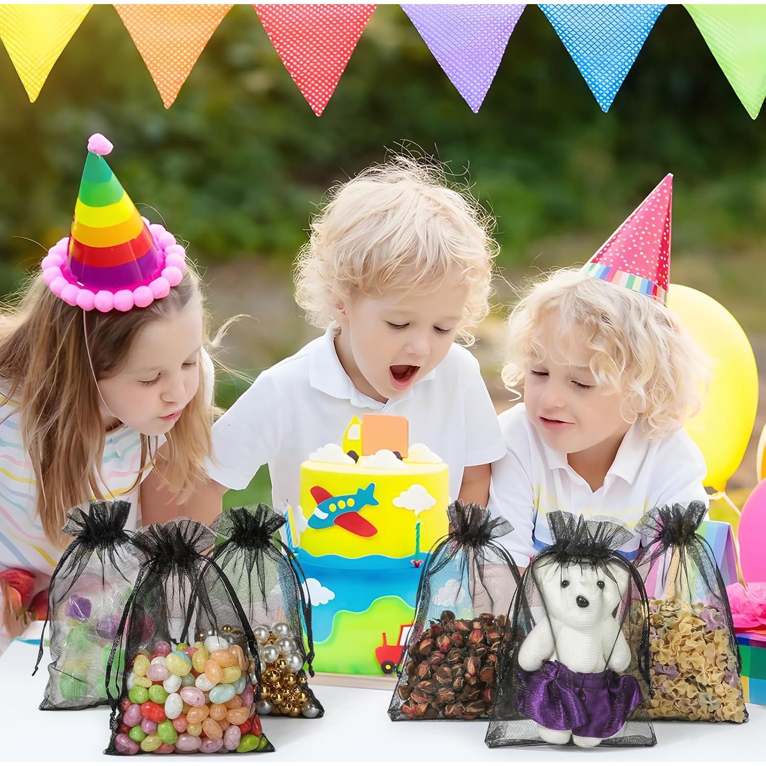 Bolsas de Organza Hopttreely 100pcs Negras 10x12cm para Regalos