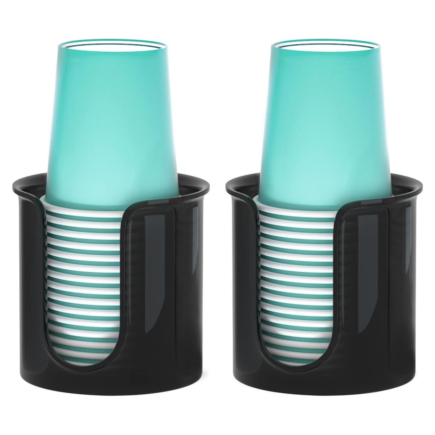 Soporte para Tazas de Baño BYAWAY - 2 Dispensadores 3 oz Negro