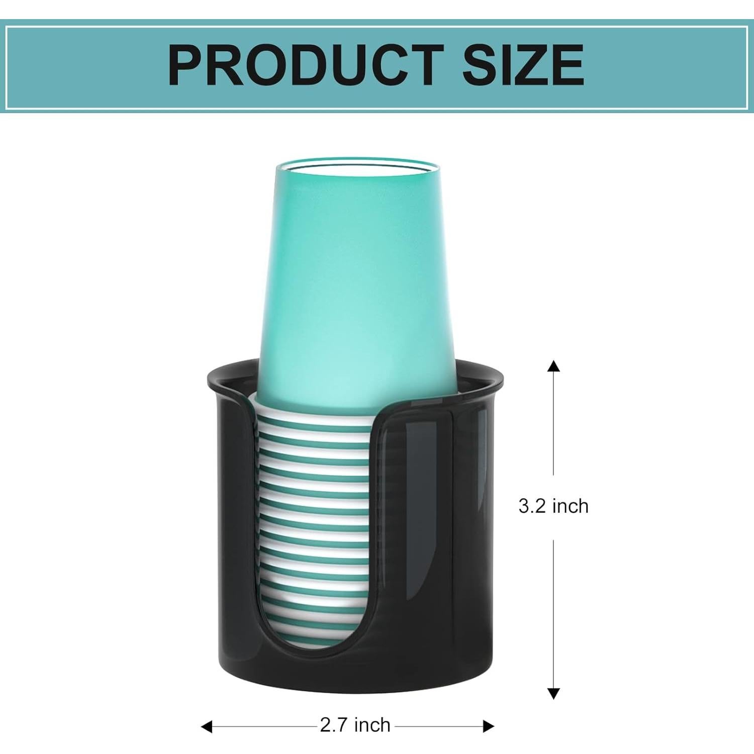 Soporte para Tazas de Baño BYAWAY - 2 Dispensadores 3 oz Negro