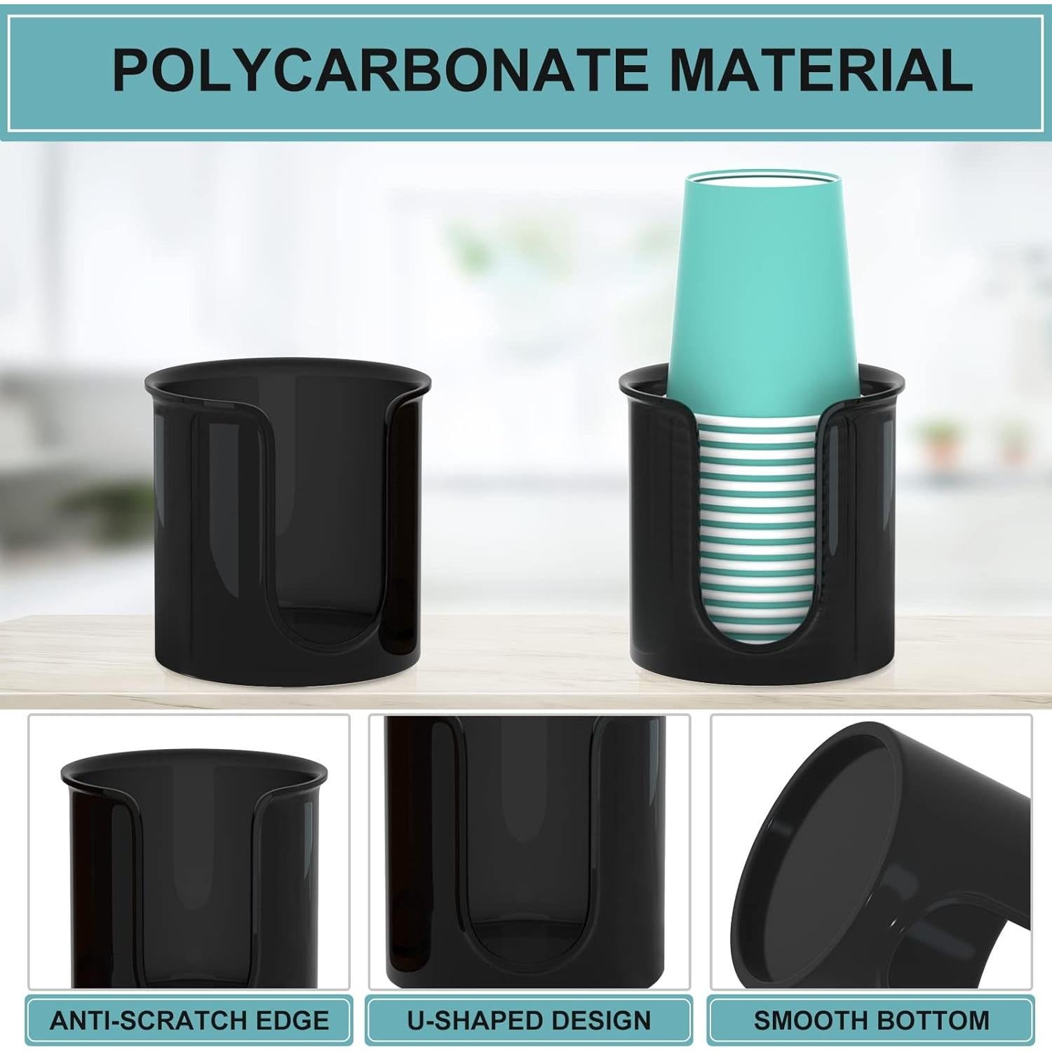 Soporte para Tazas de Baño BYAWAY - 2 Dispensadores 3 oz Negro