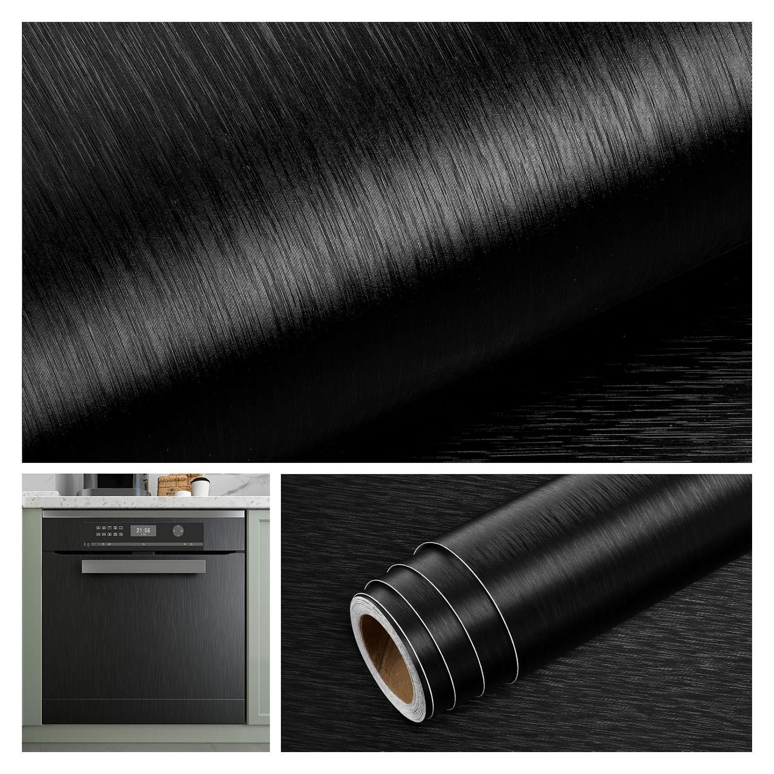 Papel Contacto Autoadhesivo Livelynine Acero Inoxidable Negro 40x200cm