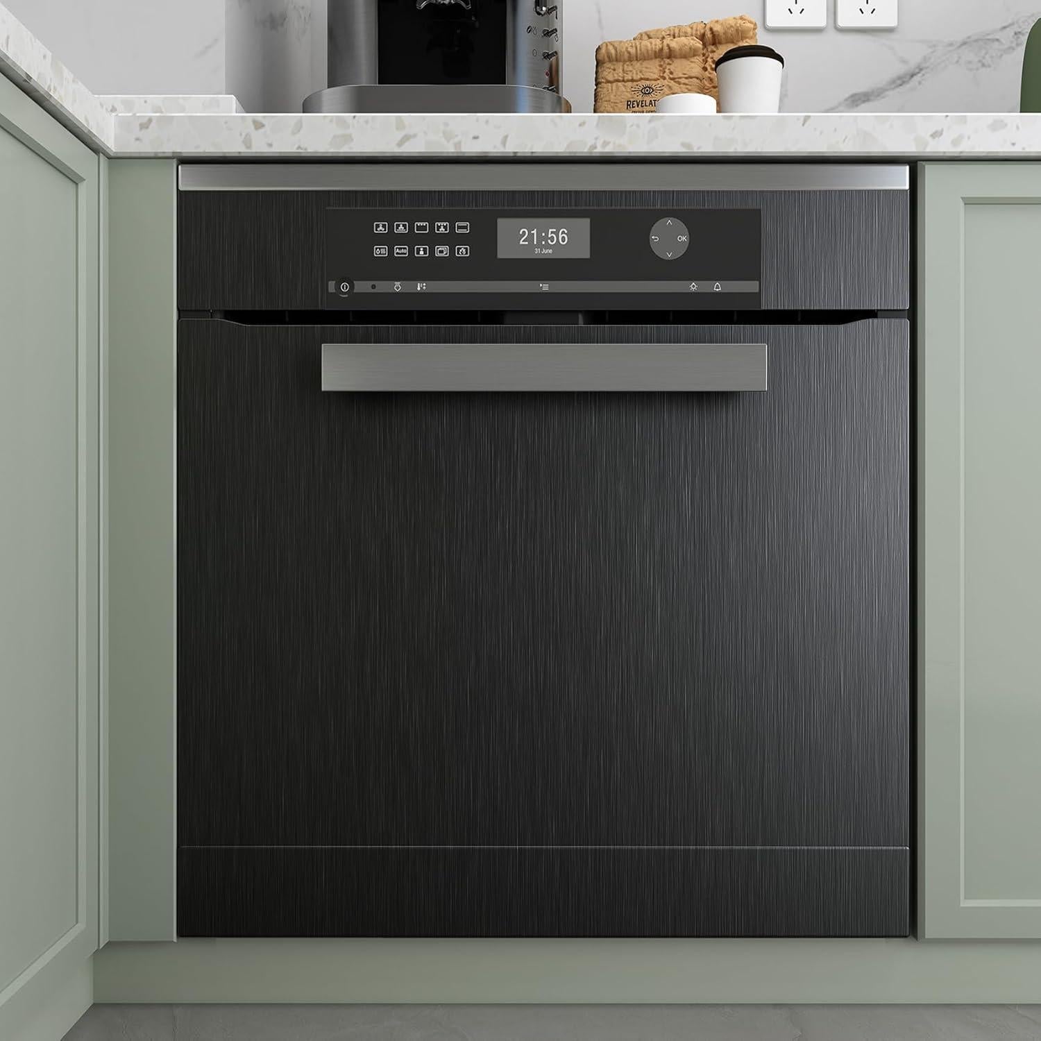 Papel Contacto Autoadhesivo Livelynine Acero Inoxidable Negro 40x200cm