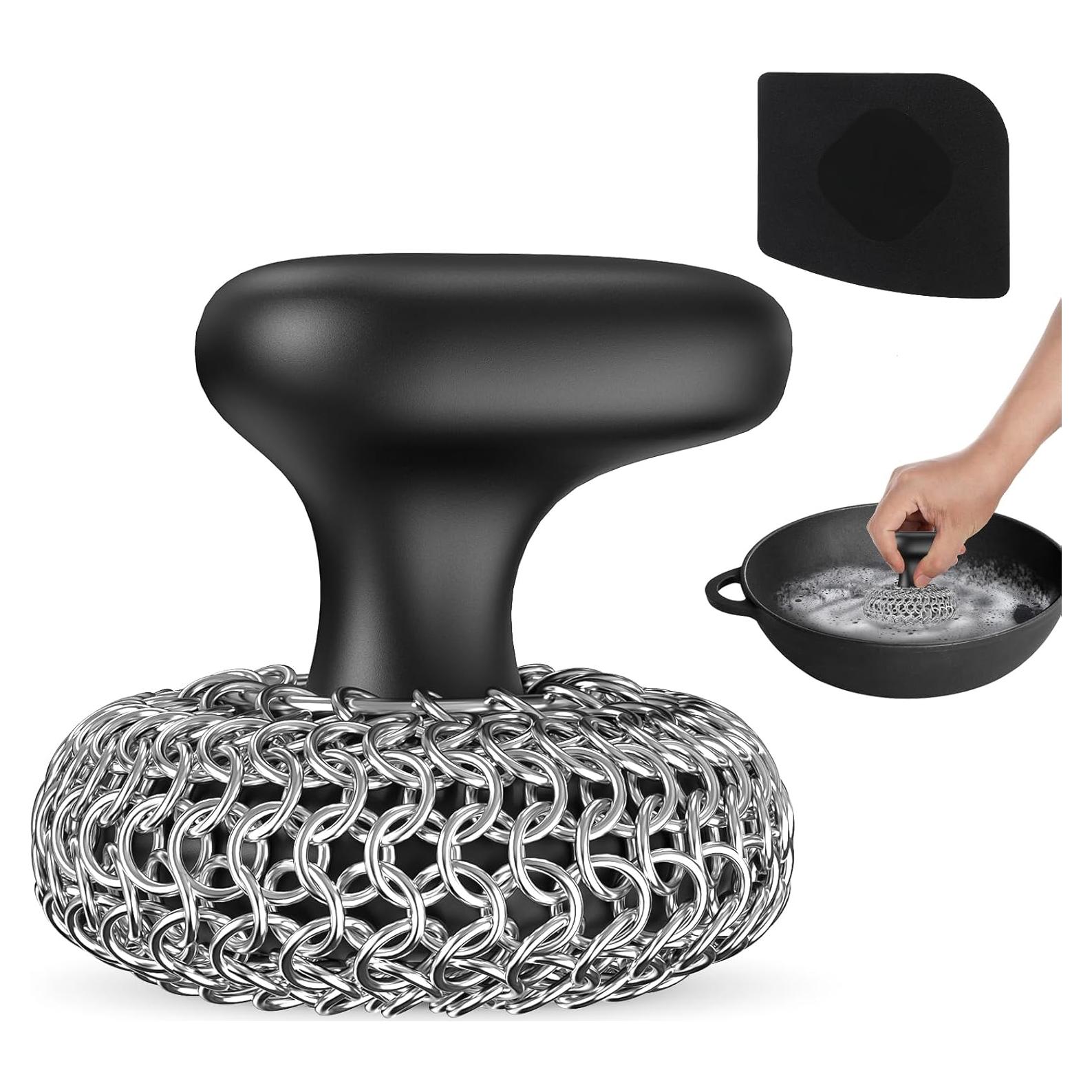 Estropajo de Hierro Fundido Purgreat con Raspador - Kit de Limpieza