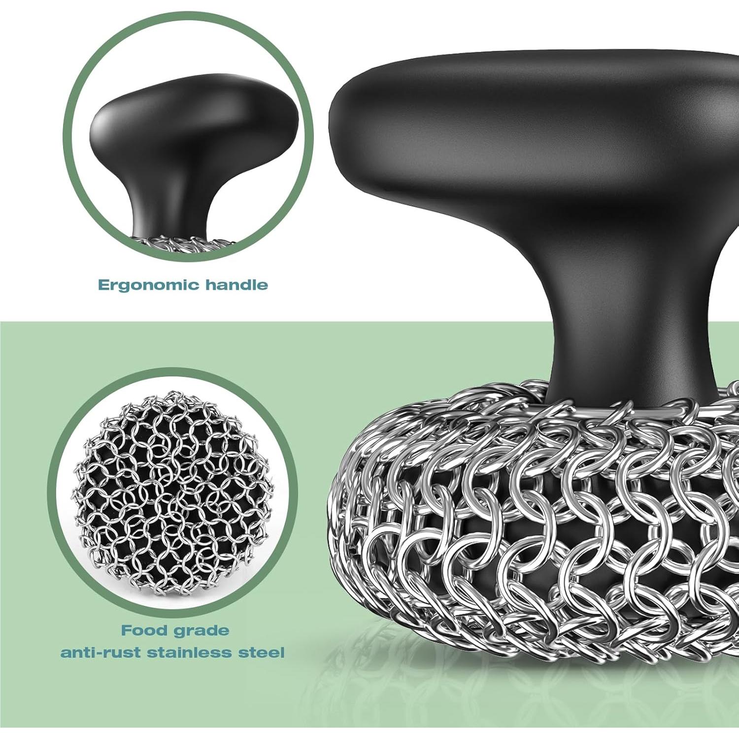 Estropajo de Hierro Fundido Purgreat con Raspador - Kit de Limpieza
