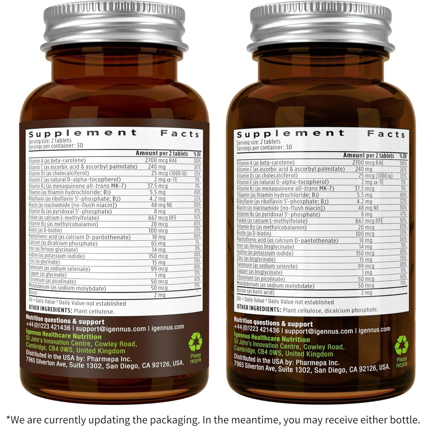 Multivitamina Metilada para Mujeres Igennus 60 Tabletas