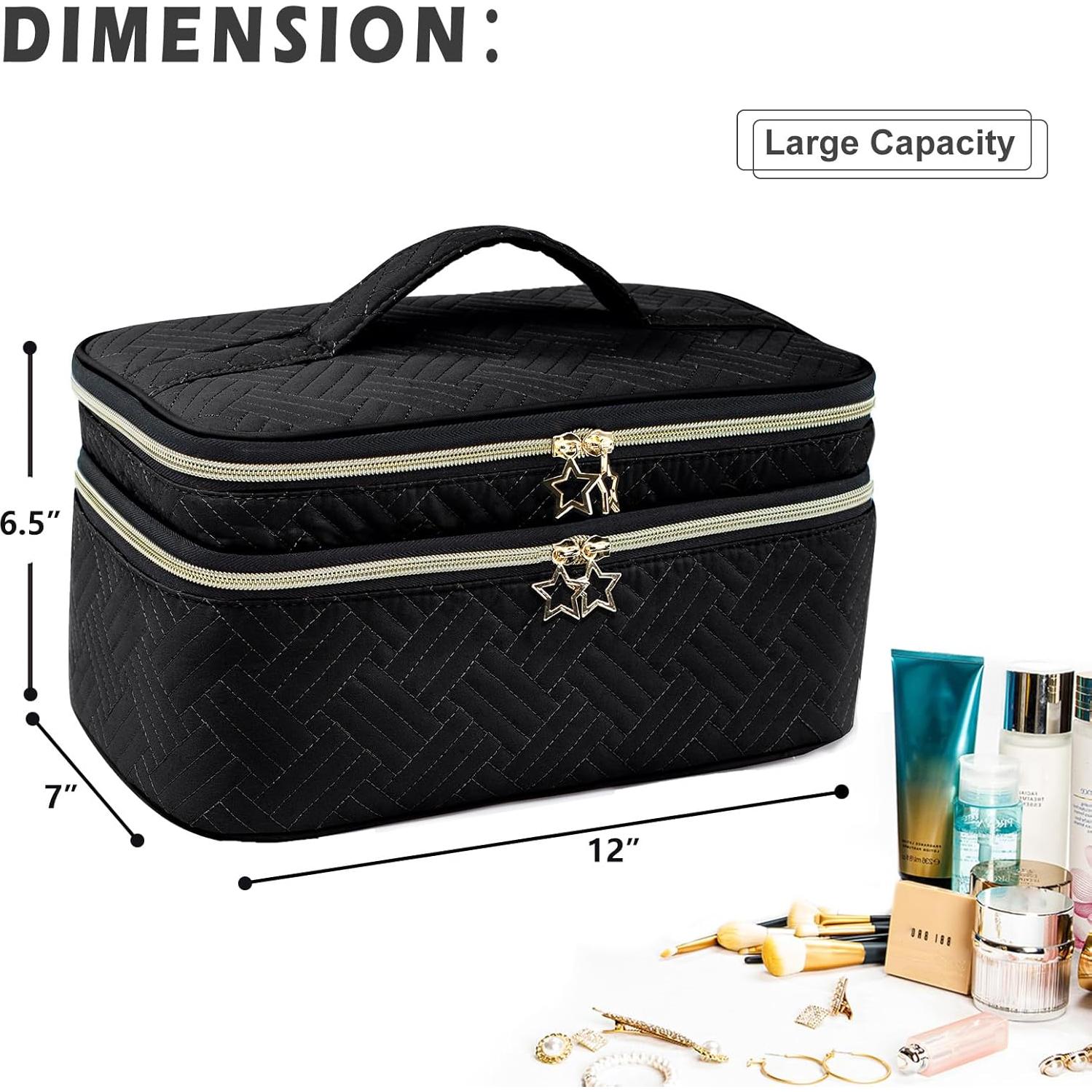 Bolsa de Maquillaje Grande AMOIGEE Doble Capa 30.5x17.8cm