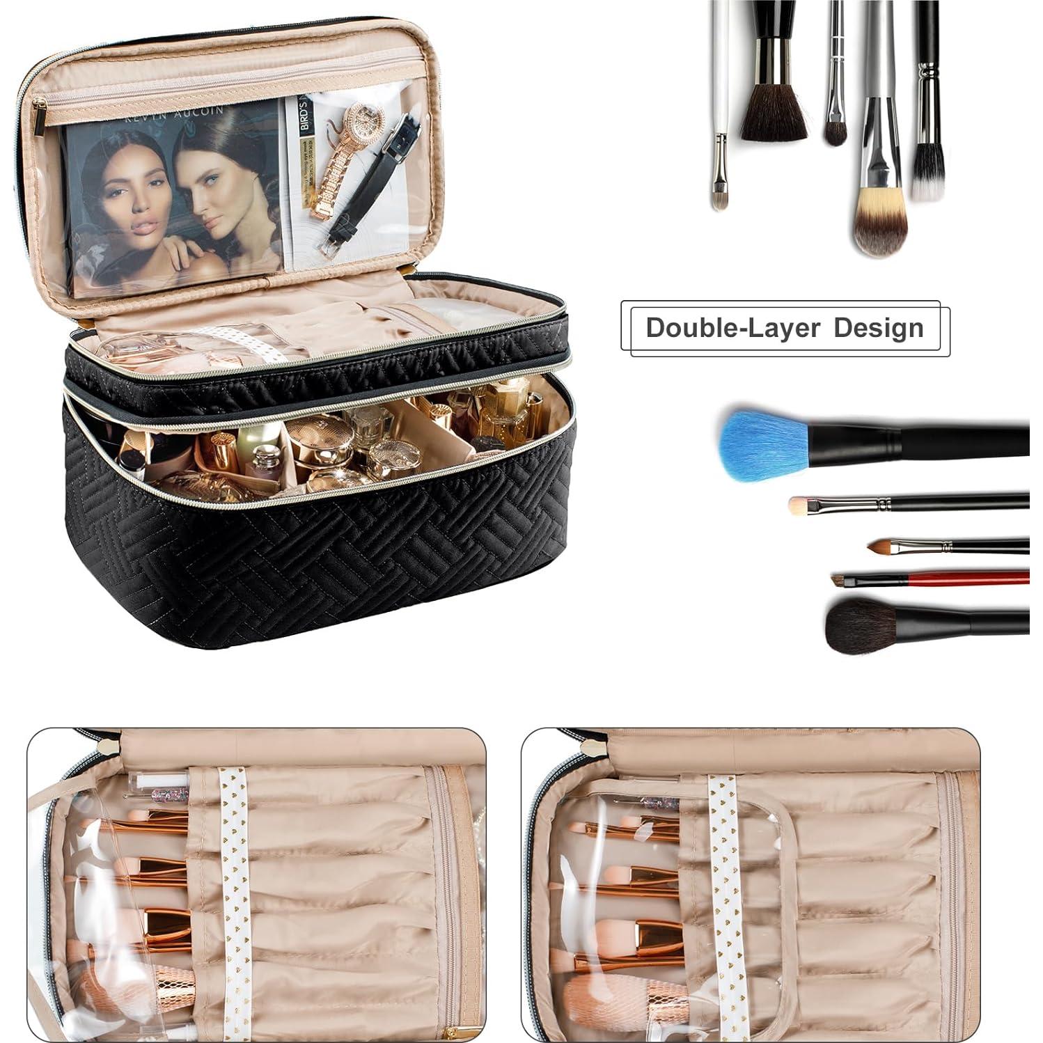 Bolsa de Maquillaje Grande AMOIGEE Doble Capa 30.5x17.8cm