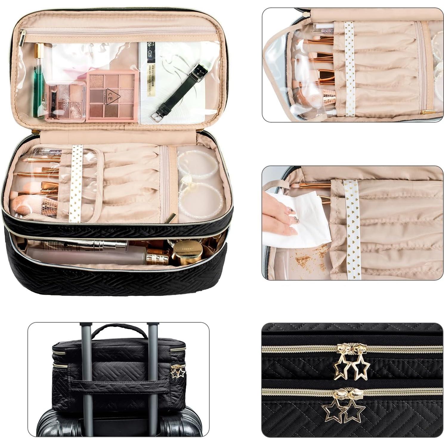 Bolsa de Maquillaje Grande AMOIGEE Doble Capa 30.5x17.8cm