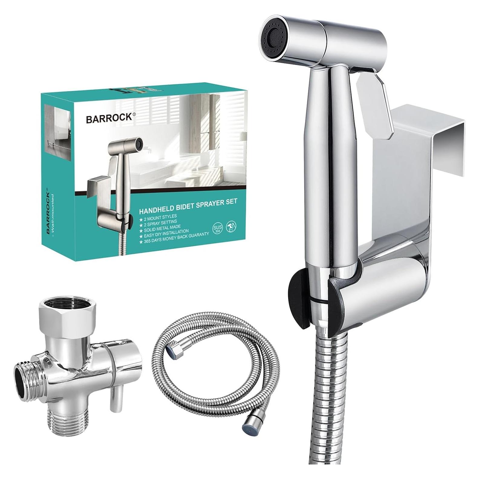 Bidet Pulverizador de Mano BARROCK con Manguera Ajustable Cromo