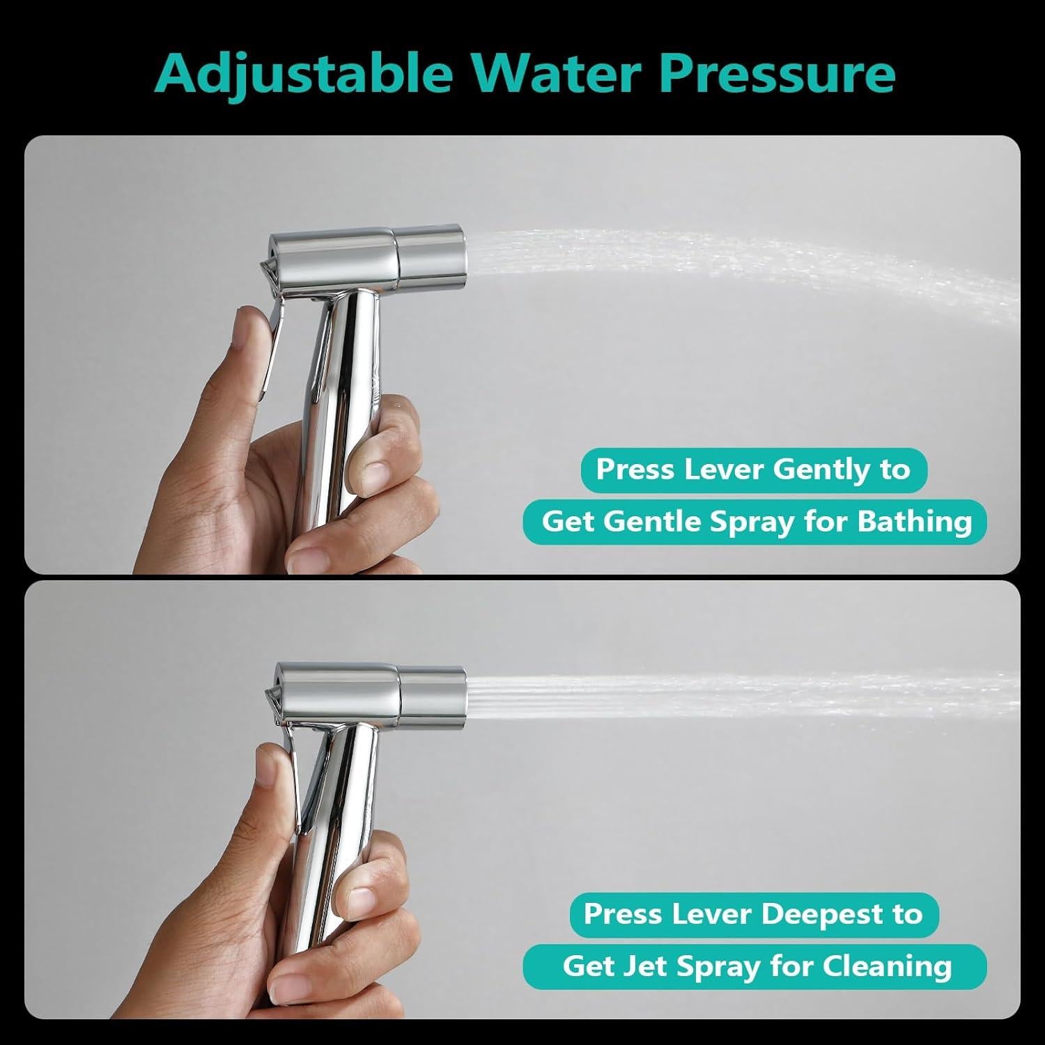 Bidet Pulverizador de Mano BARROCK con Manguera Ajustable Cromo