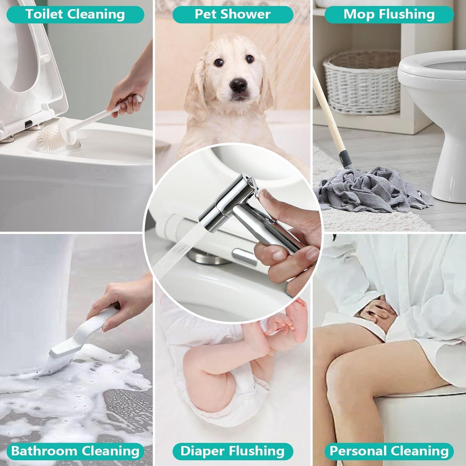 Bidet Pulverizador de Mano BARROCK con Manguera Ajustable Cromo