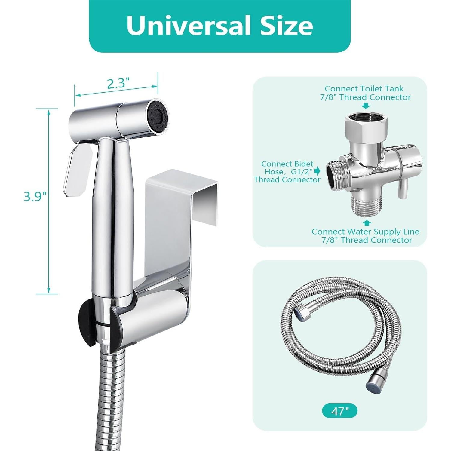 Bidet Pulverizador de Mano BARROCK con Manguera Ajustable Cromo