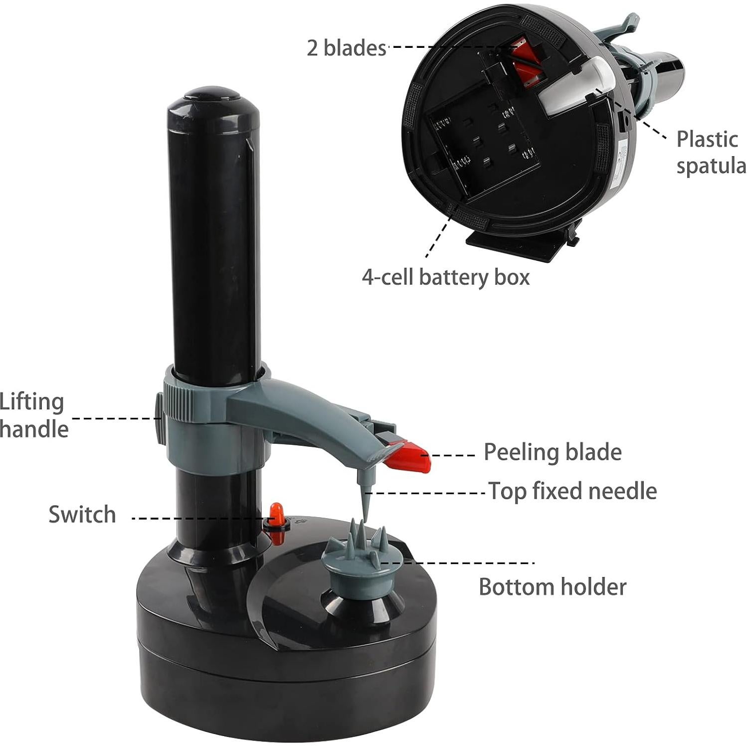 Pelador Eléctrico BXXLOOKG Rotato Express Automático 10 Cuchillas