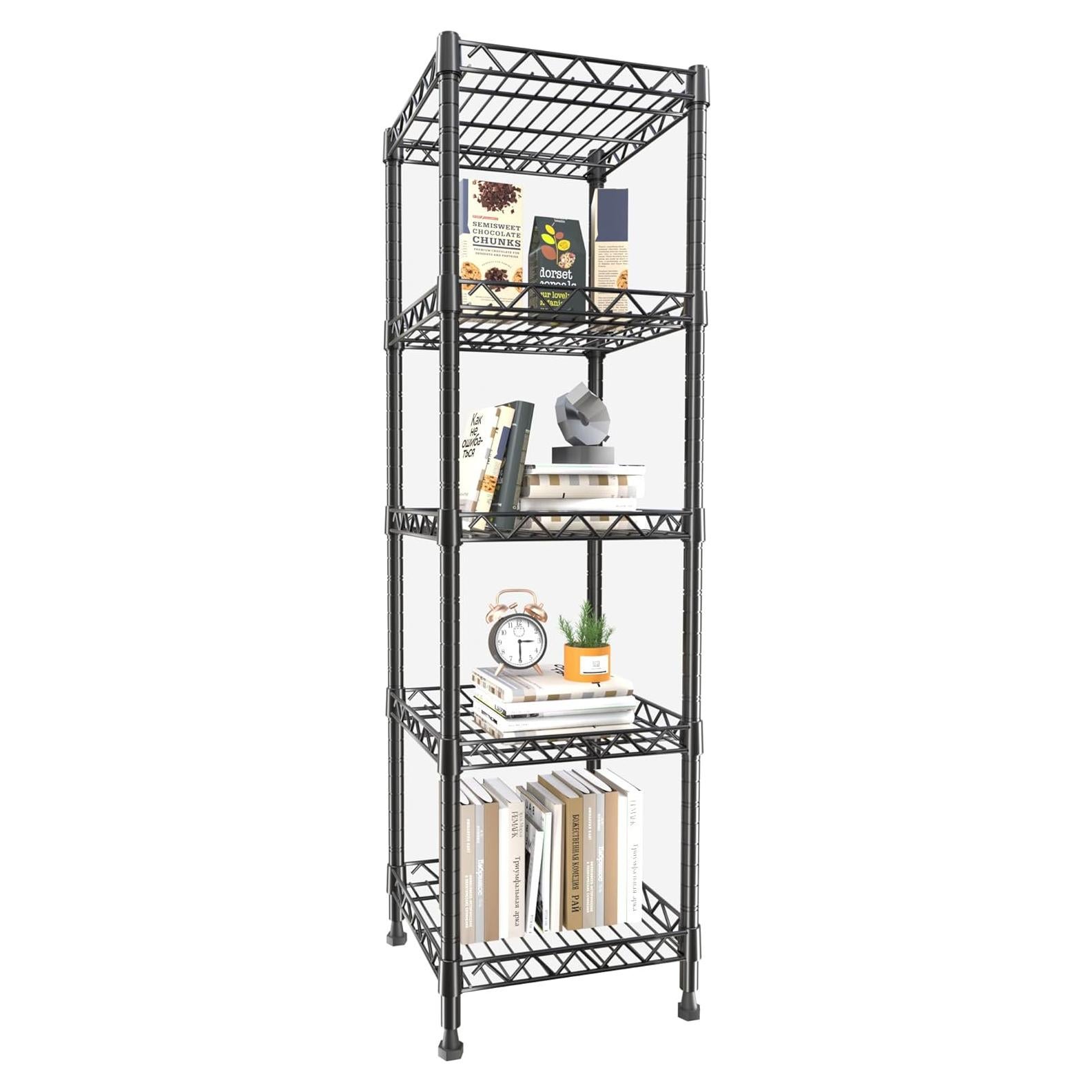 Estantería de Metal GIOTORENT 5 Niveles Ajustable 30x30x127cm Negro