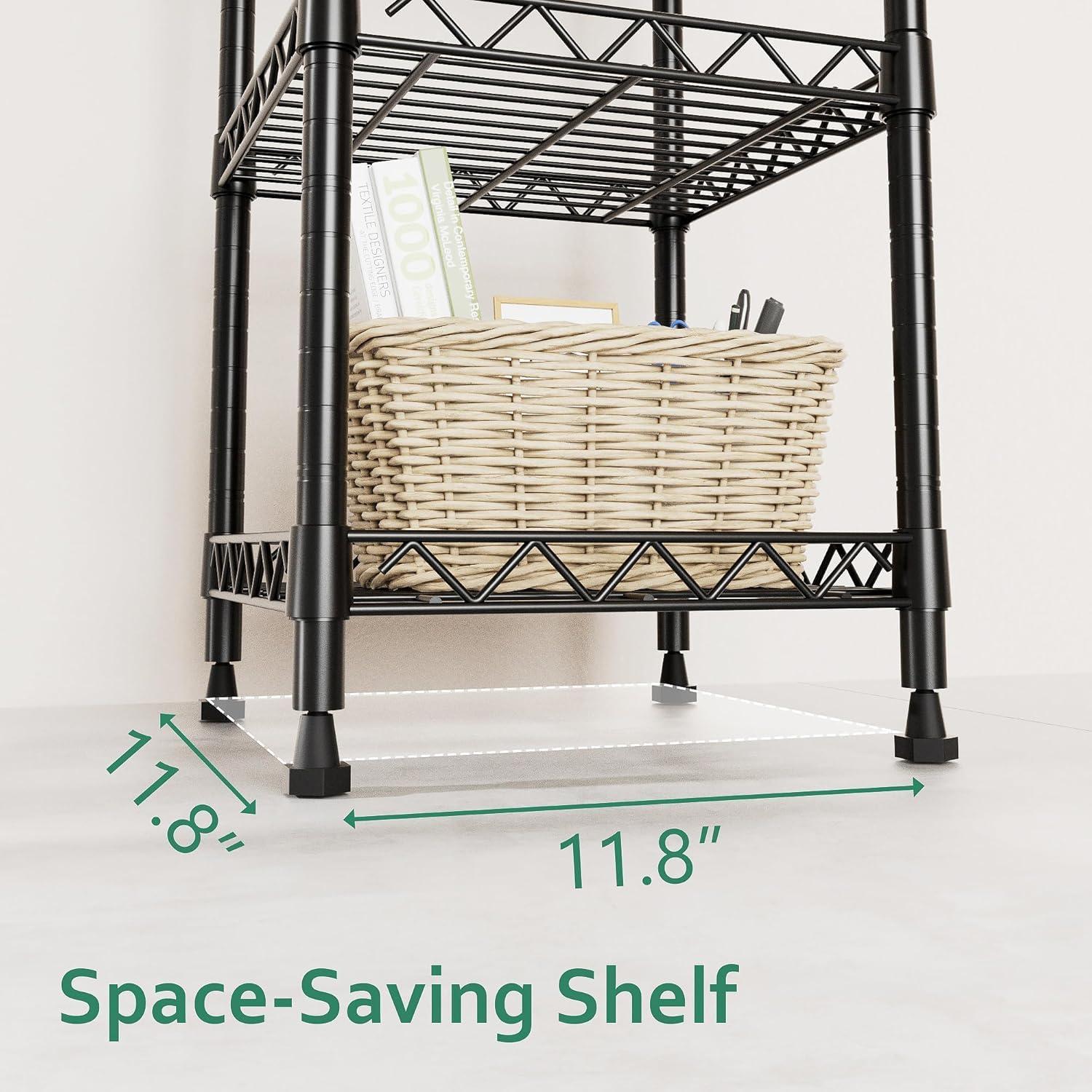 Estantería de Metal GIOTORENT 5 Niveles Ajustable 30x30x127cm Negro