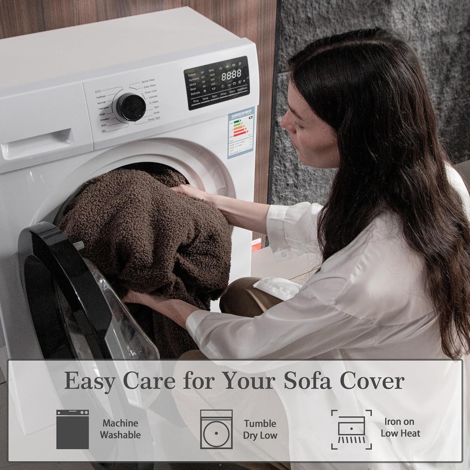 Funda de Sofá Seccional OHSIO XL Marrón Lavable y Elástica