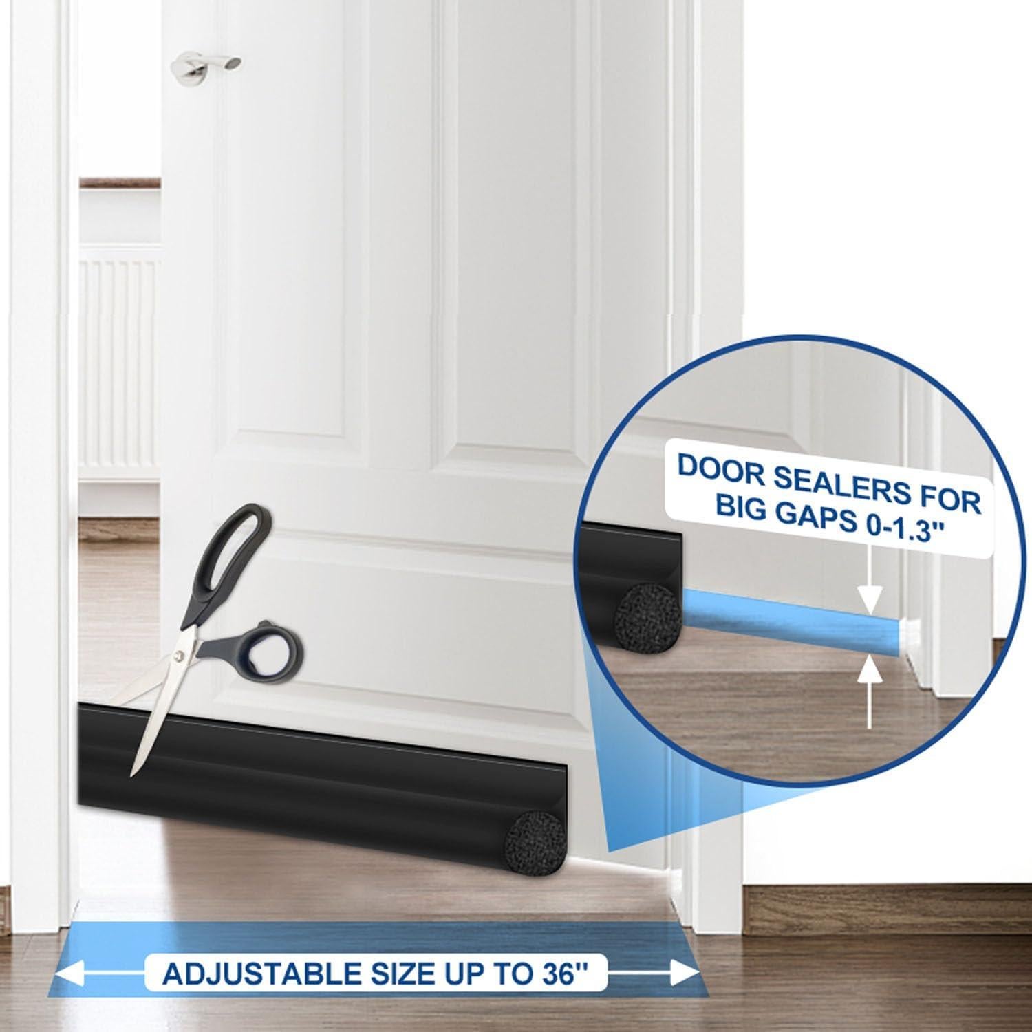 Tapón para Corrientes de Aire MAXTID 91 cm Negro Ajustable