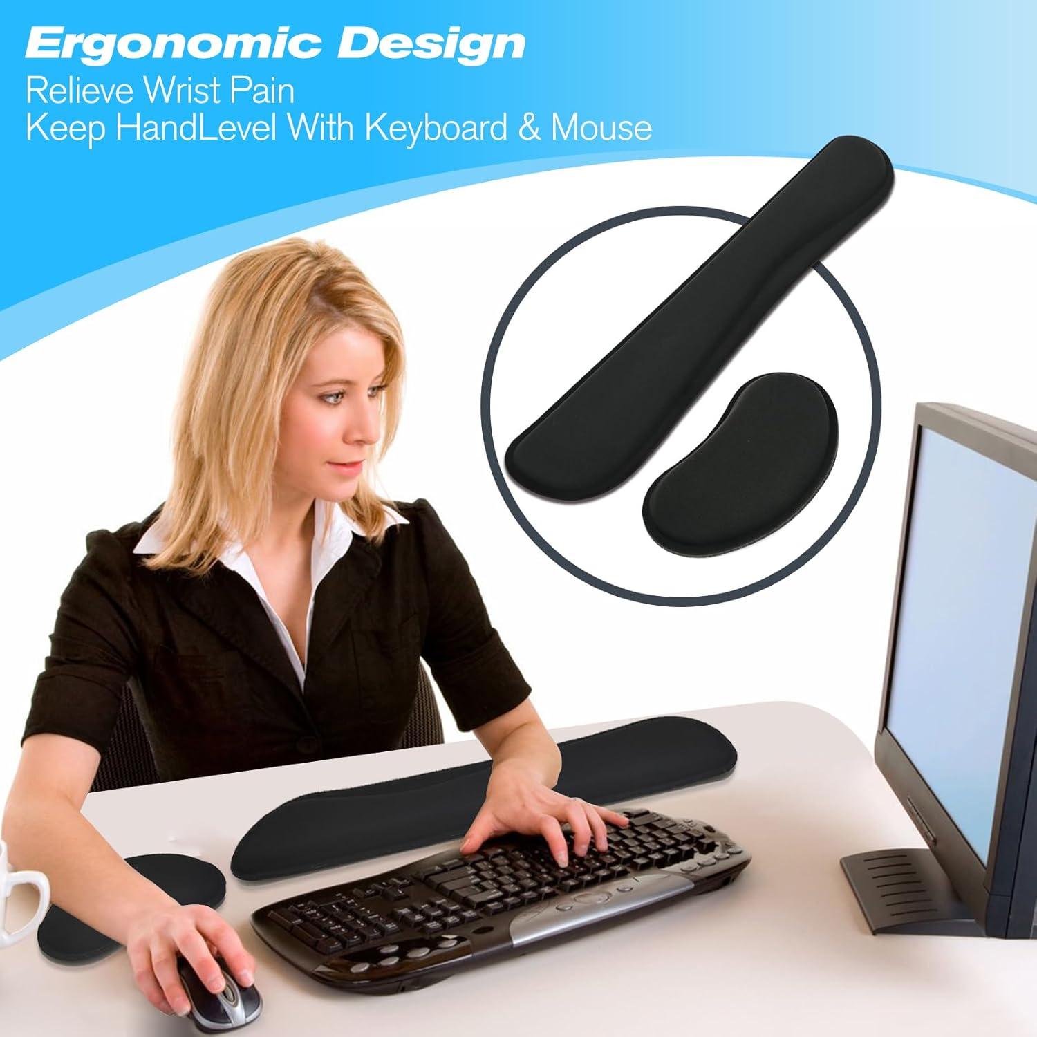 Juego de Reposamuñecas Ergonómico Pure Choice Negro
