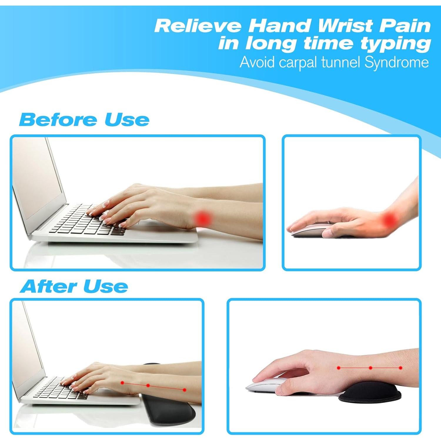 Juego de Reposamuñecas Ergonómico Pure Choice Negro