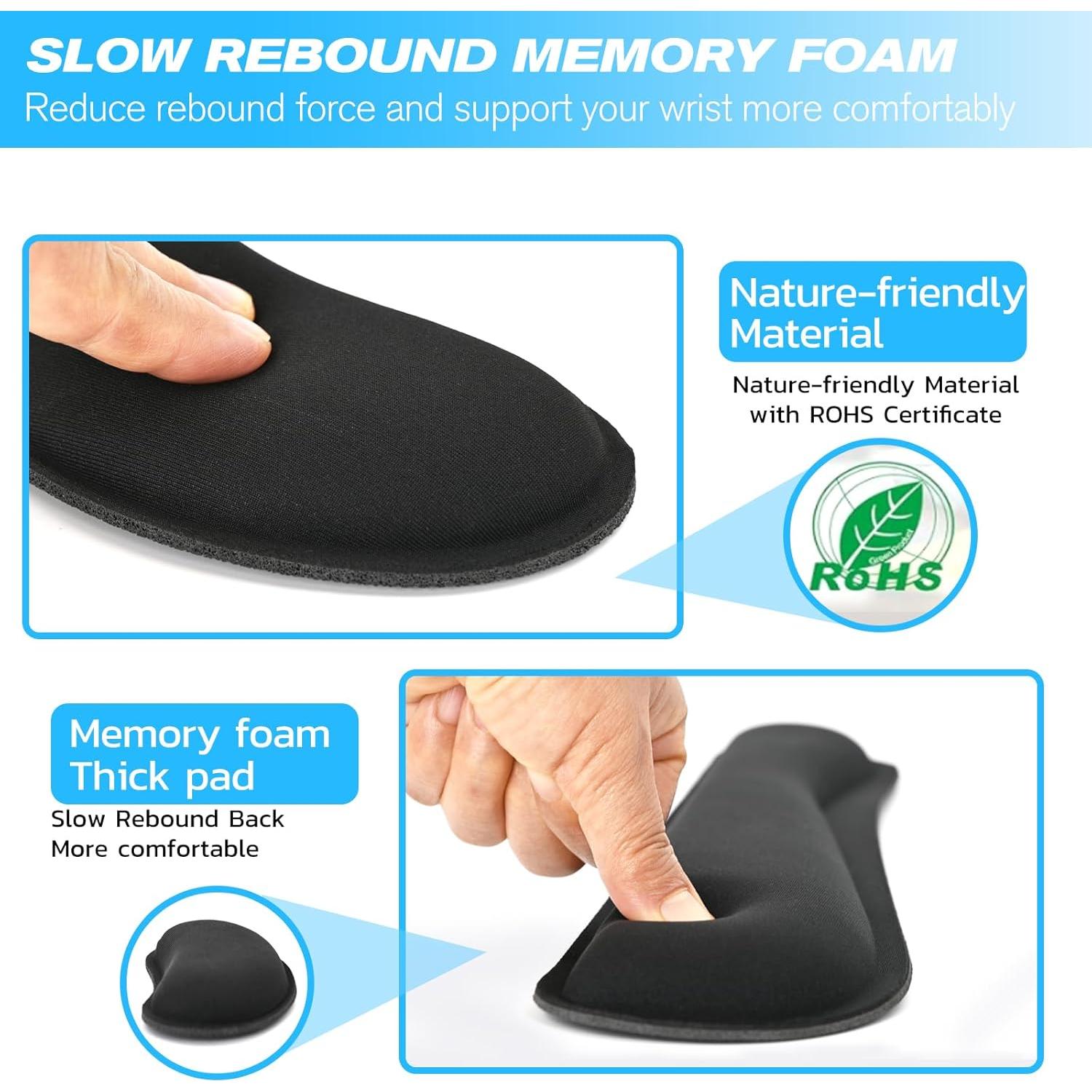 Juego de Reposamuñecas Ergonómico Pure Choice Negro