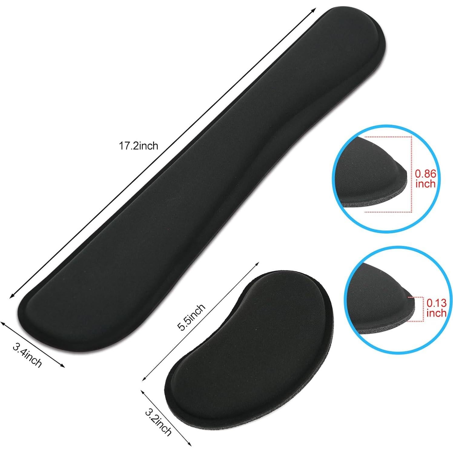 Juego de Reposamuñecas Ergonómico Pure Choice Negro