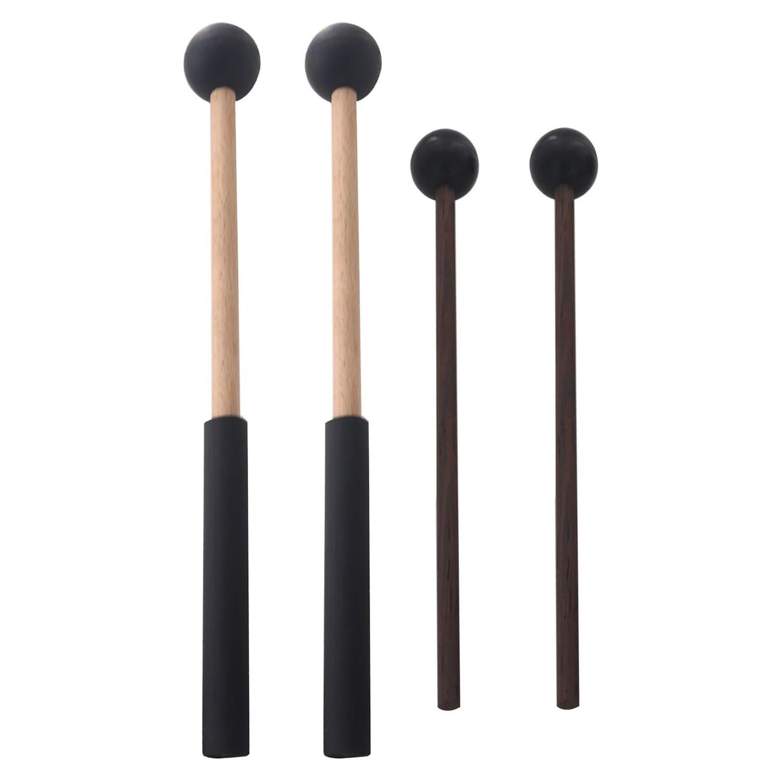 Mallets de Percusión de Goma y Madera - 2 Pares para Xilófono
