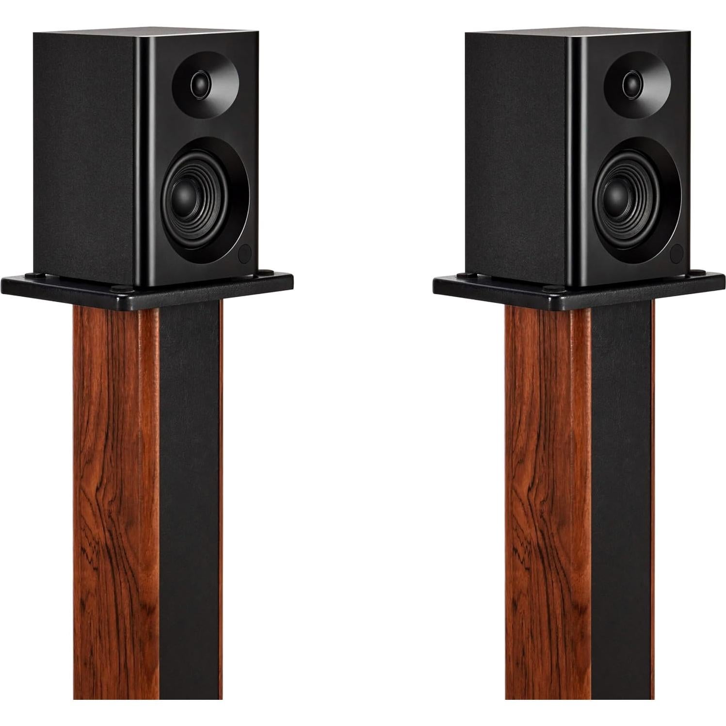 Bookshelf Speakers with Deep Bass, 80W Peak Output HiFi Gaming Computer Speakers, 4" Desktop Audio System for Home Office Desktop PC, Home Entertainment, Turntable, Pair, Black