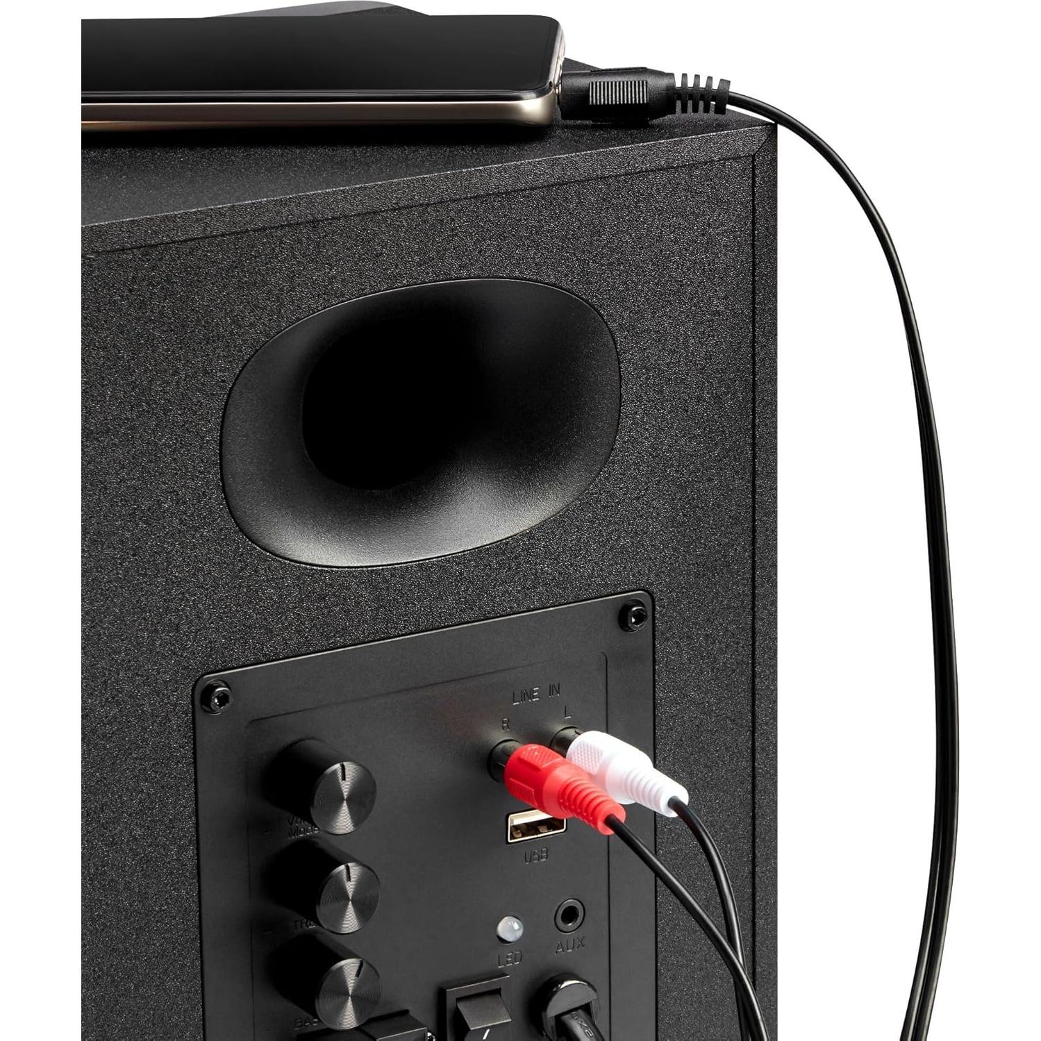 Bookshelf Speakers with Deep Bass, 80W Peak Output HiFi Gaming Computer Speakers, 4" Desktop Audio System for Home Office Desktop PC, Home Entertainment, Turntable, Pair, Black