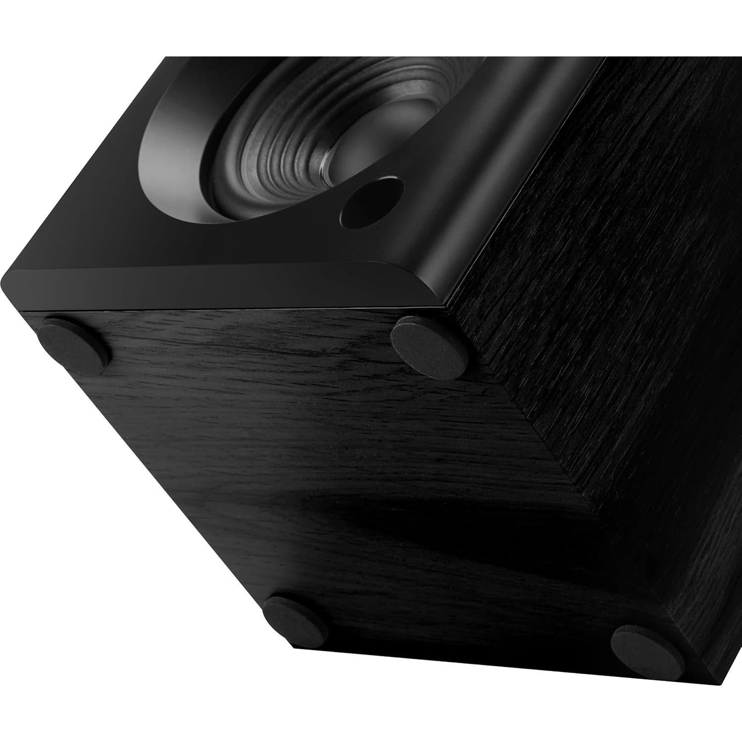 Bookshelf Speakers with Deep Bass, 80W Peak Output HiFi Gaming Computer Speakers, 4" Desktop Audio System for Home Office Desktop PC, Home Entertainment, Turntable, Pair, Black