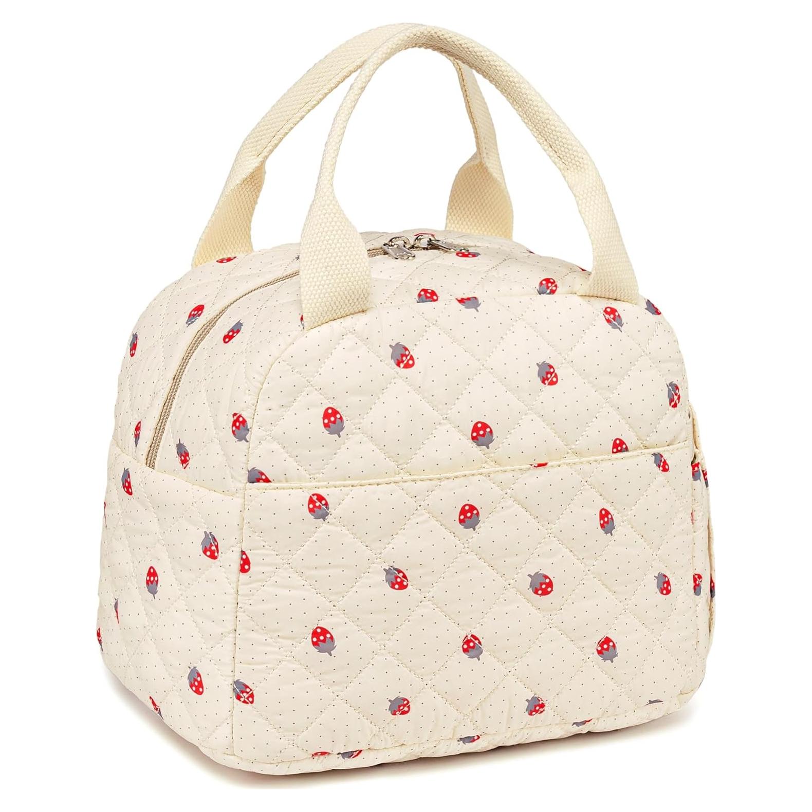 Bolsa de Almuerzo Aislada Bluboon 3L Fresa Beige para Trabajo