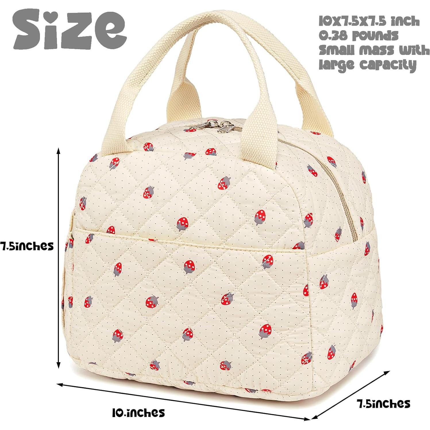 Bolsa de Almuerzo Aislada Bluboon 3L Fresa Beige para Trabajo