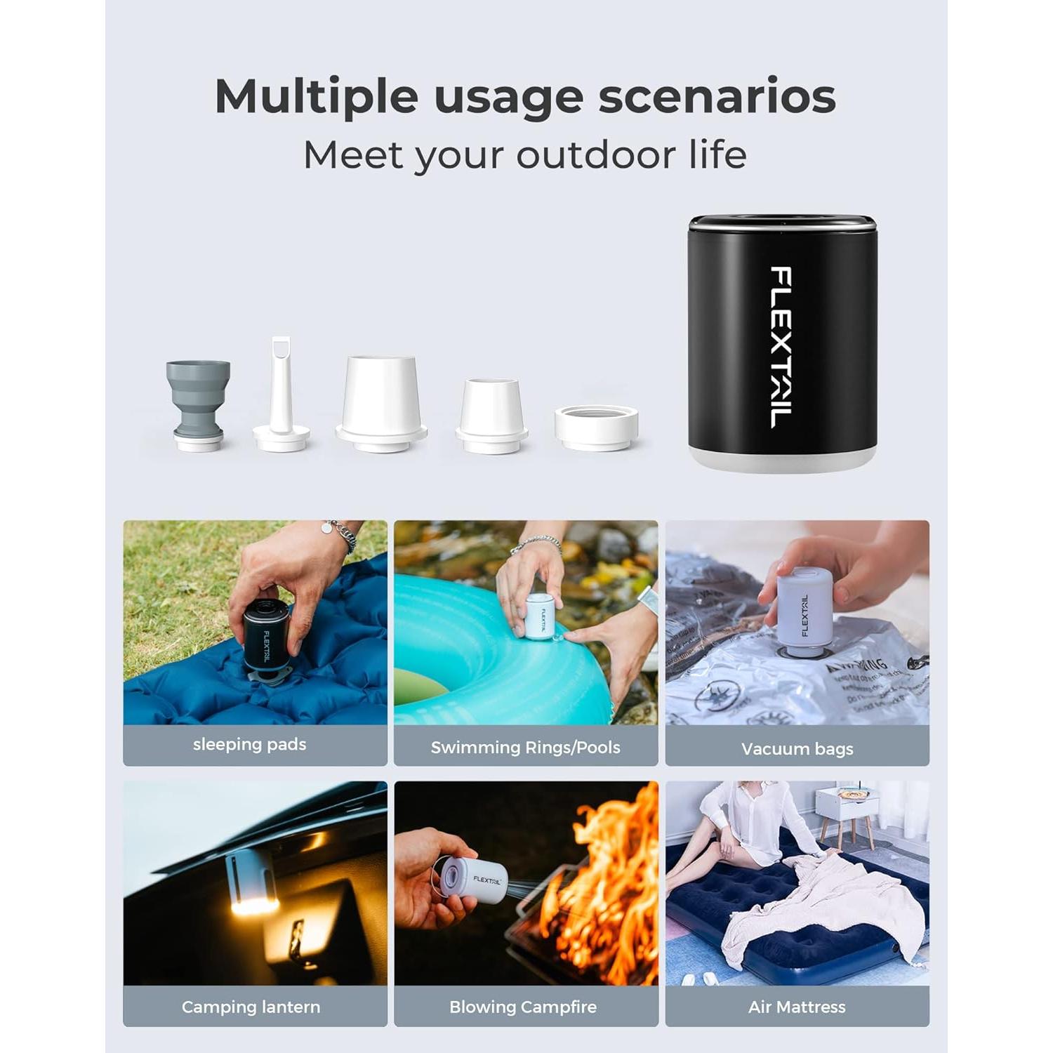 Bomba de Aire Portátil FLEXTAILGEAR TY2X 4kPa Recargable