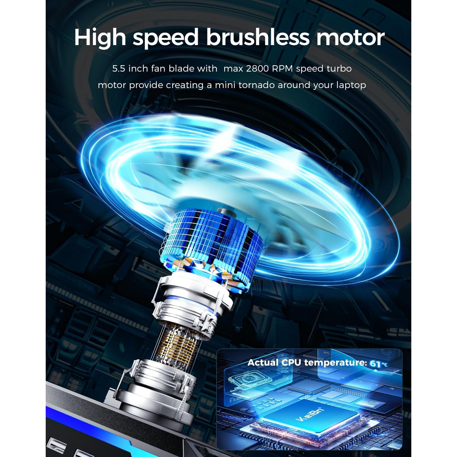 Almohadilla de Enfriamiento para Laptop KeiBn K1 15.6-19.3"