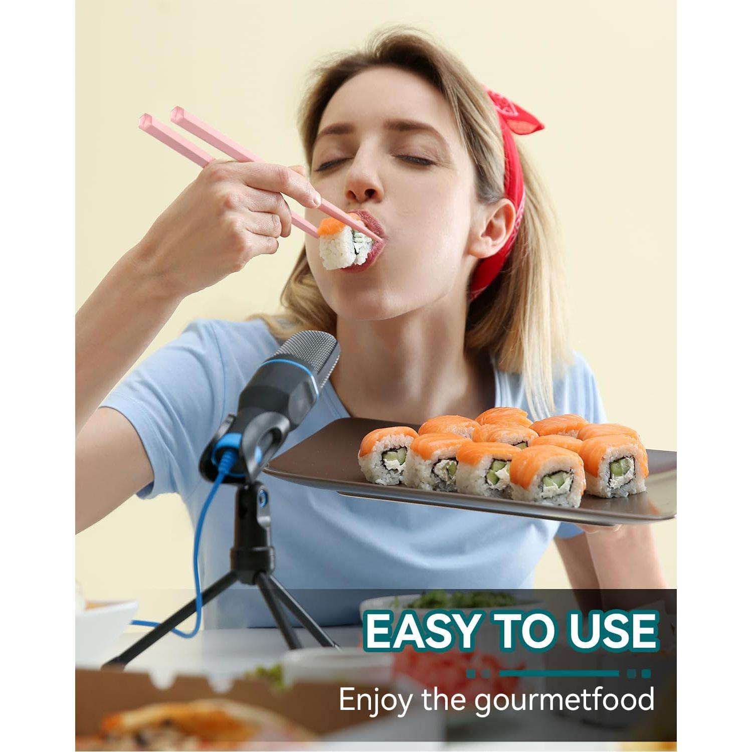 Palillos Reutilizables de Fibra de Vidrio ZDPMK 24.2 cm Antideslizantes