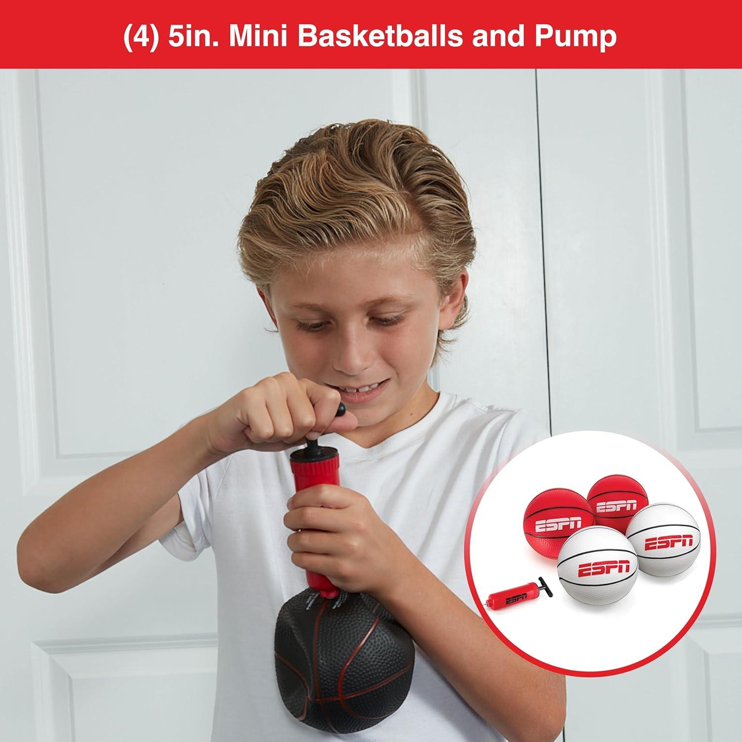 Conjunto Mini Baloncesto ESPN 4 Balones 12,7 cm con Bomba