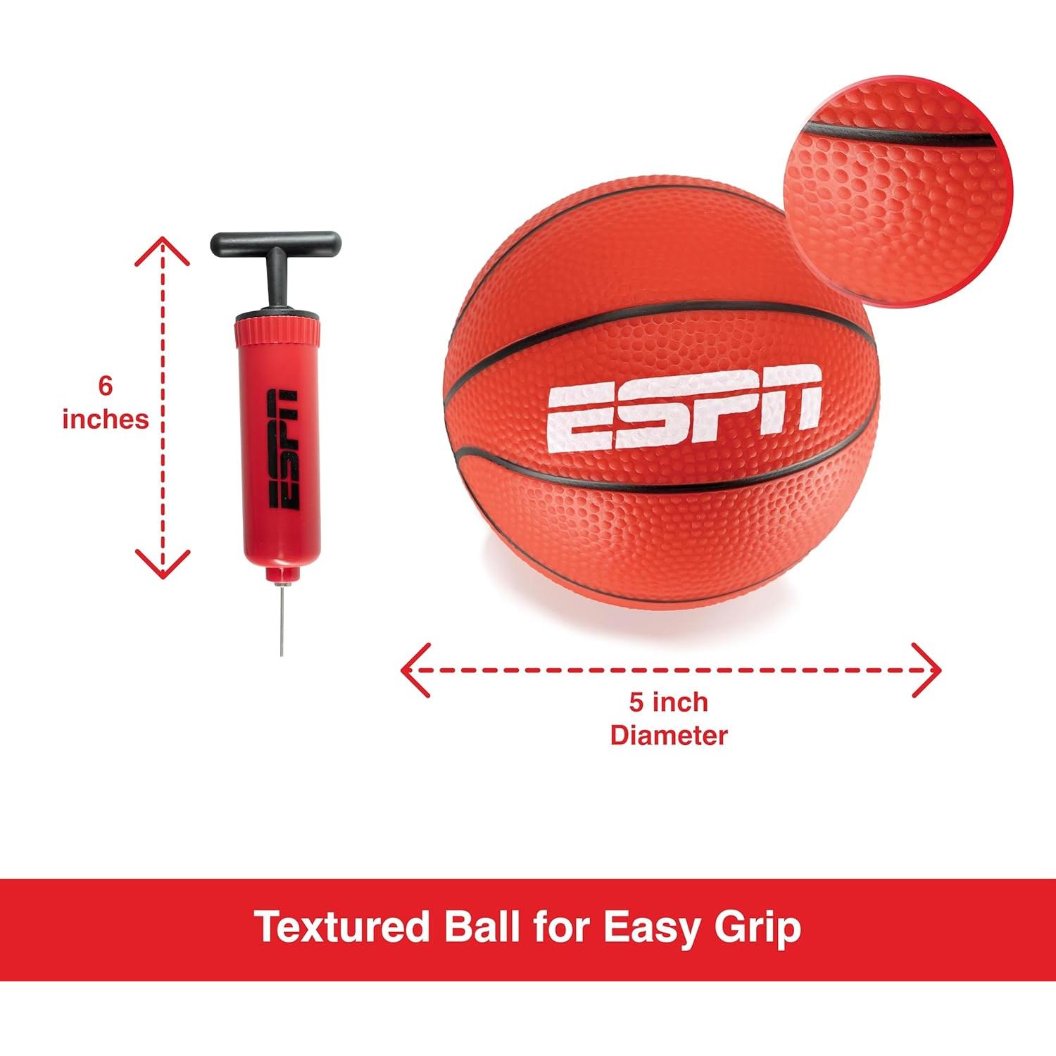 Conjunto Mini Baloncesto ESPN 4 Balones 12,7 cm con Bomba