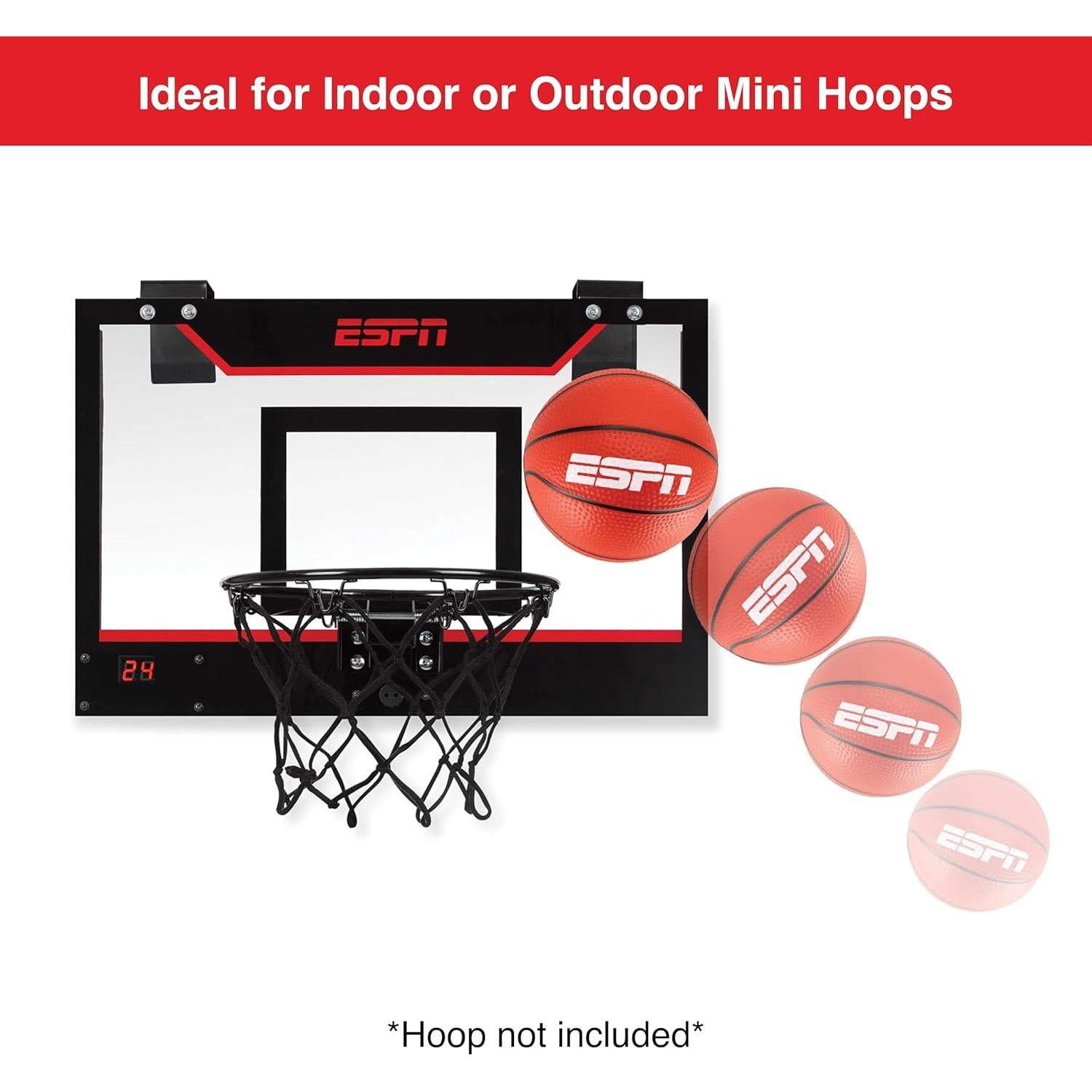 Conjunto Mini Baloncesto ESPN 4 Balones 12,7 cm con Bomba