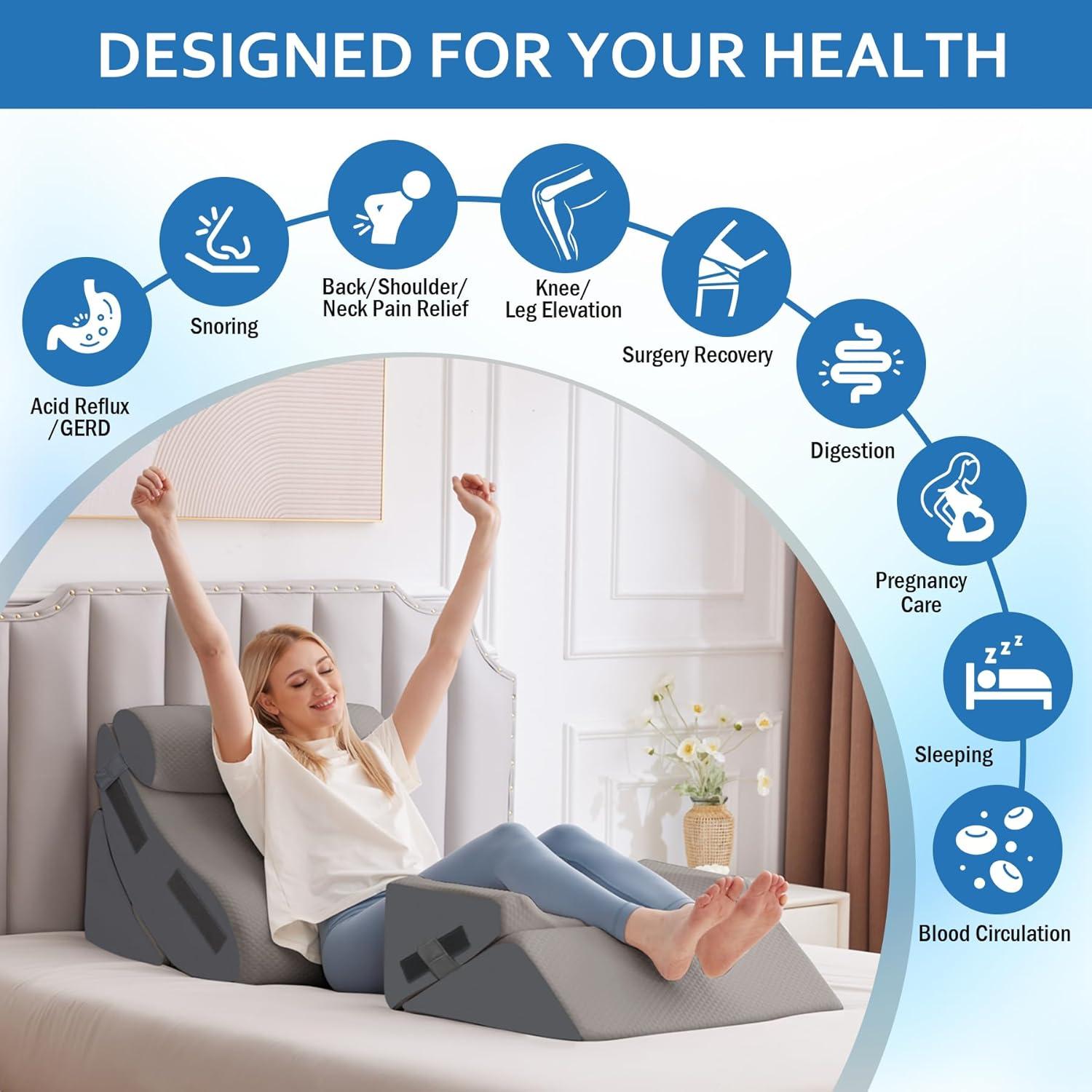 Juego de 5 Almohadas en Cuña Ortopédica Ahpmeoa - Espuma Viscoelástica