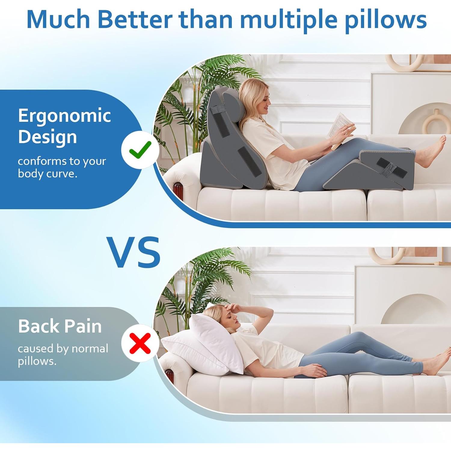 Juego de 5 Almohadas en Cuña Ortopédica Ahpmeoa - Espuma Viscoelástica