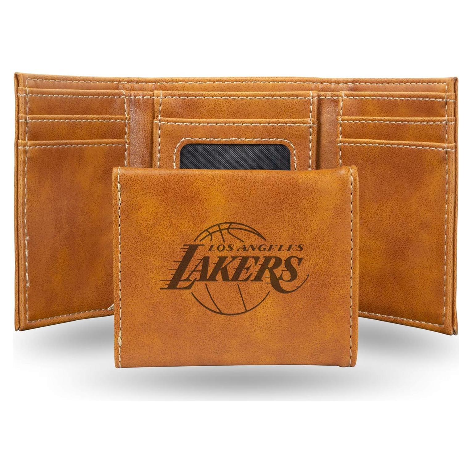 Cartera Trifold Marrón Rico Industries Lakers Grabada a Láser