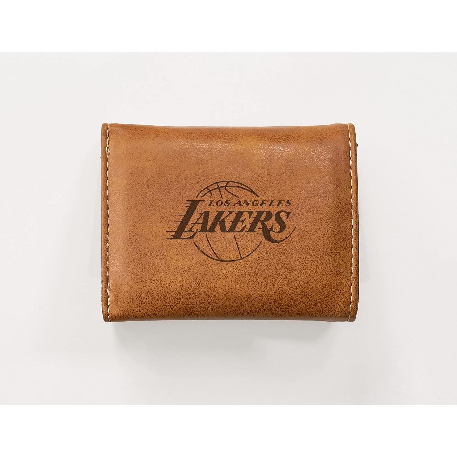 Cartera Trifold Marrón Rico Industries Lakers Grabada a Láser