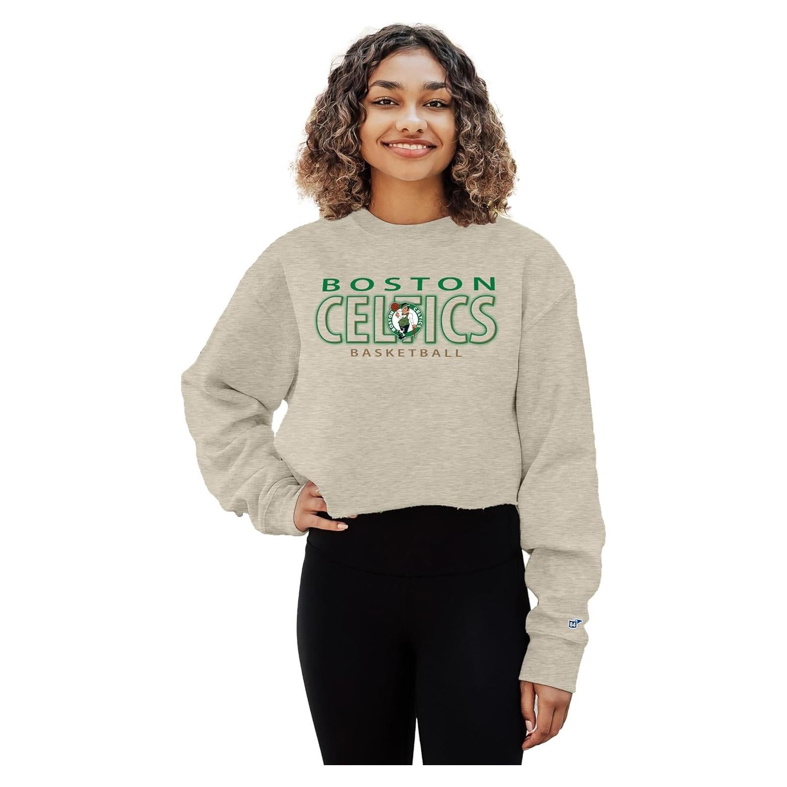 Sudadera recortada Blue 84 Boston Celtics para mujeres