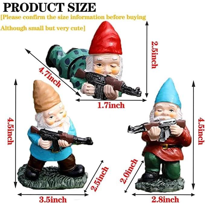 Gnomos de Jardín Militares con Armas - 11.4 cm - GAZETSZ