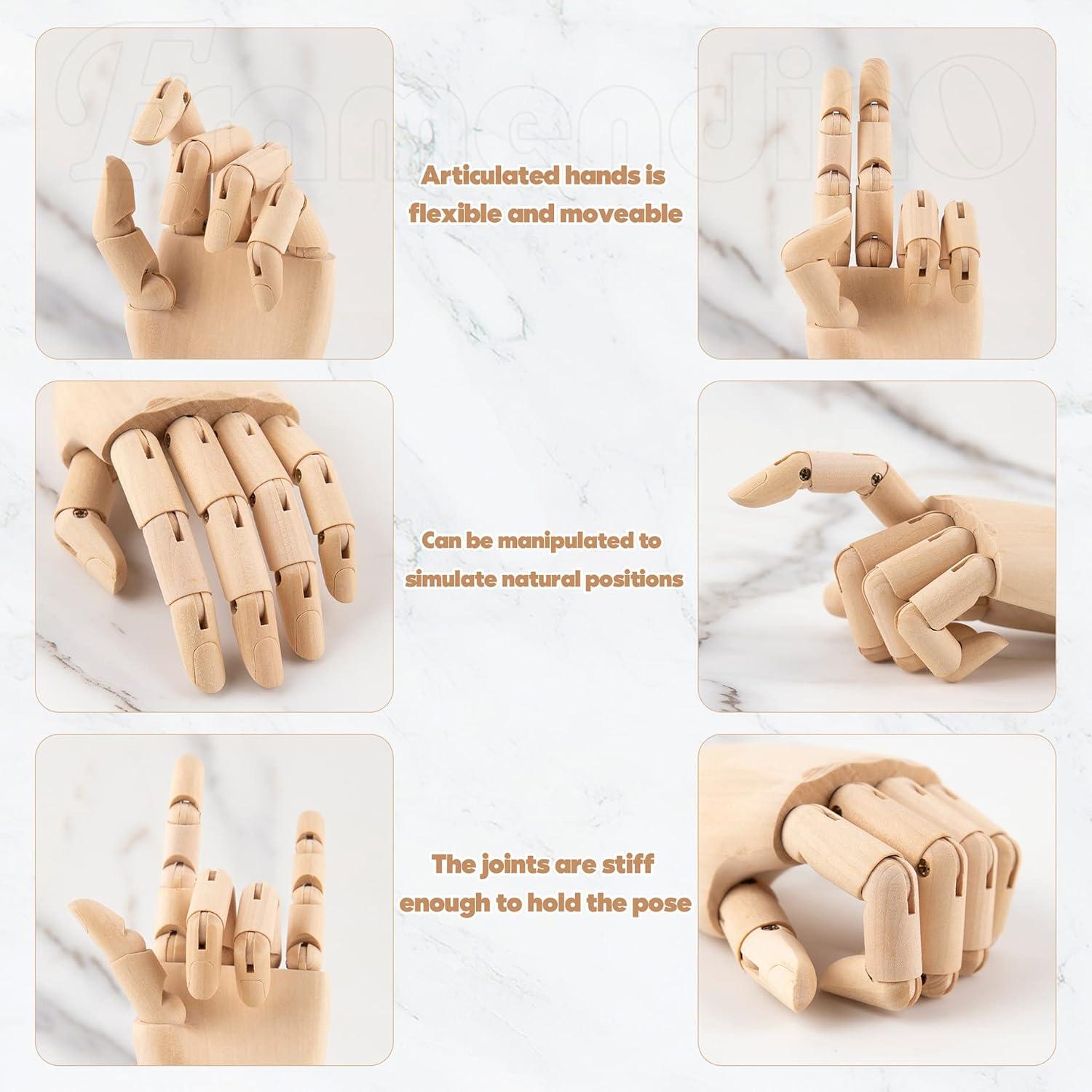 Maniquí Mano de Madera Flexible Framendino 2 Pack 17.78 cm