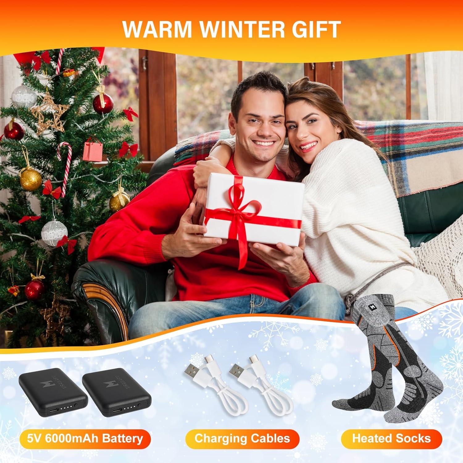 Calcetines Calentados MRAWARM 2024 Recargables 6000mAh Gris