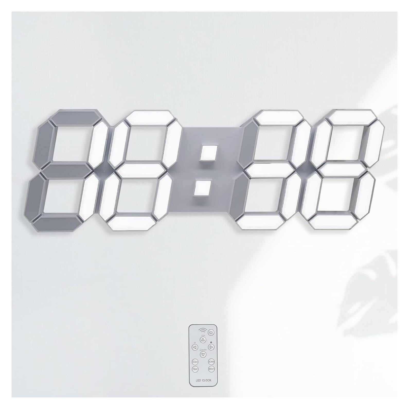 Reloj de Pared Digital KOSUMOSU 15" LED 3D con Control Remoto